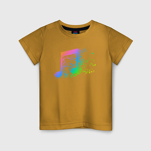 Детская футболка I LOVE MUSIC DJ Z / Горчичный – фото 1