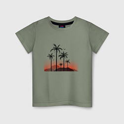 Футболка хлопковая детская Palm tree, цвет: авокадо