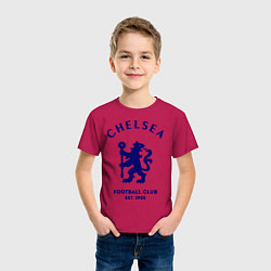 Футболка хлопковая детская Chelsea Est. 1905, цвет: маджента — фото 2