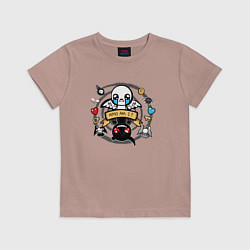 Футболка хлопковая детская THE BINDING OF ISAAC WHO AM I, цвет: пыльно-розовый