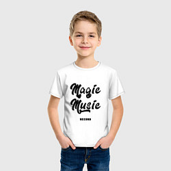 Футболка хлопковая детская Magic Music Record Black on White, цвет: белый — фото 2