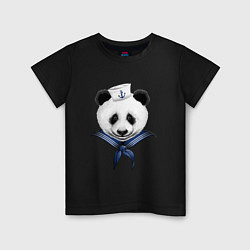 Футболка хлопковая детская Captain Panda, цвет: черный