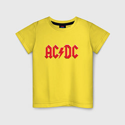 Футболка хлопковая детская ACDC, цвет: желтый
