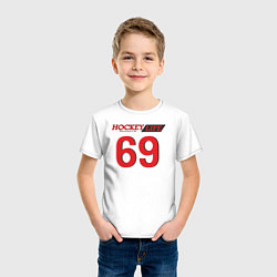 Футболка хлопковая детская Hockey life Number series, цвет: белый — фото 2