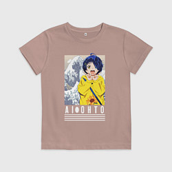 Футболка хлопковая детская Приоритет чудо-яйца Ai Ohto, цвет: пыльно-розовый