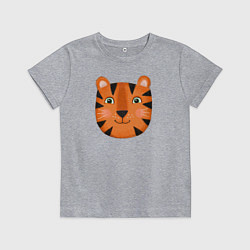 Футболка хлопковая детская Тигр, цвет: меланж