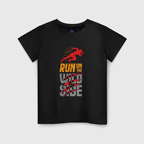 Детская футболка Run on the Wild Side / Черный – фото 1