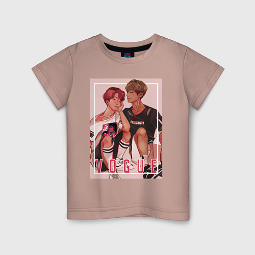 Детская футболка BTS Vogue / Пыльно-розовый – фото 1