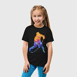 Футболка хлопковая детская Хоккеист, цвет: черный — фото 2