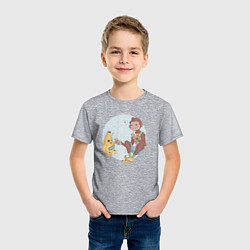 Футболка хлопковая детская Манки и Банан, цвет: меланж — фото 2