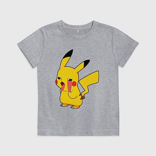 Детская футболка Уставший Пикачу / Меланж – фото 1