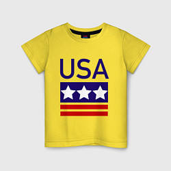 Футболка хлопковая детская USA, цвет: желтый