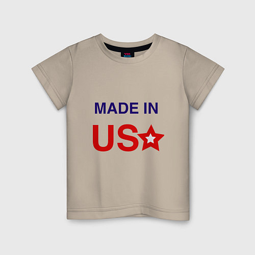 Детская футболка Made in usa / Миндальный – фото 1