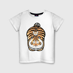 Футболка хлопковая детская Семейка тигров, цвет: белый