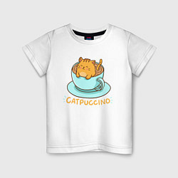 Футболка хлопковая детская Catpuccino, цвет: белый