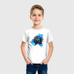 Футболка хлопковая детская Пасть динозавра, цвет: белый — фото 2