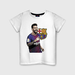 Футболка хлопковая детская Lionel Messi Barcelona Argentina, цвет: белый
