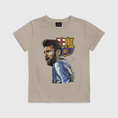 Детская футболка Lionel Messi Barcelona Argentina Striker / Миндальный – фото 1