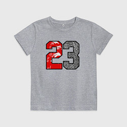 Футболка хлопковая детская 23 - Jordan, цвет: меланж
