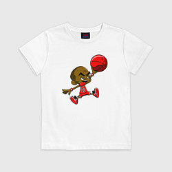 Футболка хлопковая детская Super Jordan, цвет: белый