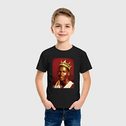 Футболка хлопковая детская Джордан - Король, цвет: черный — фото 2