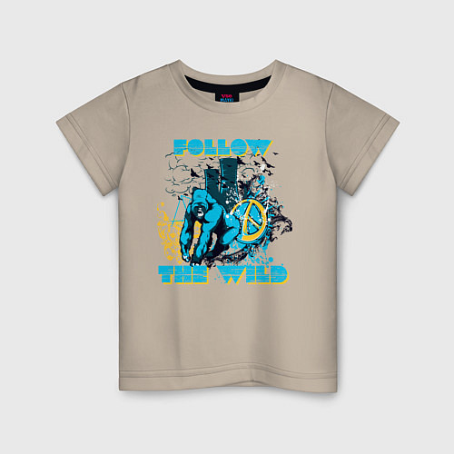 Детская футболка Follow The Wild / Миндальный – фото 1