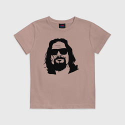 Футболка хлопковая детская Большой Лебовски Big Lebowski, цвет: пыльно-розовый