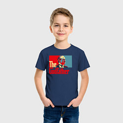 Футболка хлопковая детская Godfather logo, цвет: тёмно-синий — фото 2