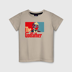 Футболка хлопковая детская Godfather logo, цвет: миндальный