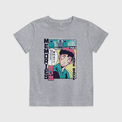 Футболка хлопковая детская Vaporwave Anime Memories, цвет: меланж