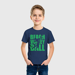 Футболка хлопковая детская Beach Volleyball, цвет: тёмно-синий — фото 2