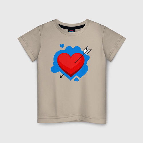 Детская футболка Влюбленное сердце / Миндальный – фото 1