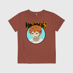 Футболка хлопковая детская Шоё Хината Haikyu!!, цвет: кирпичный