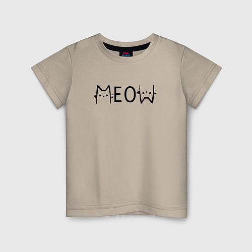 Детская футболка Котик MeoW / Миндальный – фото 1