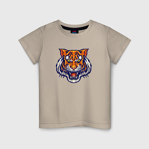 Детская футболка Голова тигра / Миндальный – фото 1