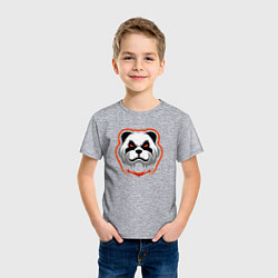 Футболка хлопковая детская Панда с красными глазами, цвет: меланж — фото 2