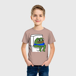 Футболка хлопковая детская Лягушонок пепе, цвет: пыльно-розовый — фото 2