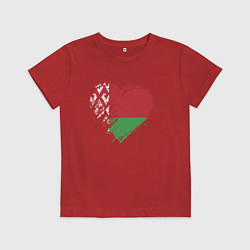 Футболка хлопковая детская Сердце Беларуси, цвет: красный