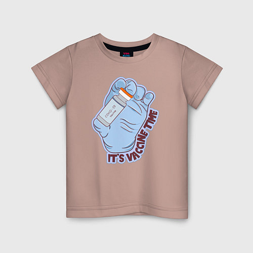 Детская футболка Время вакцины / Пыльно-розовый – фото 1