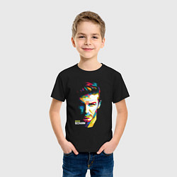 Футболка хлопковая детская Дэвид Бекхэм, цвет: черный — фото 2