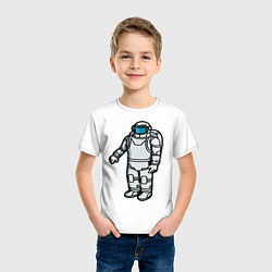 Футболка хлопковая детская Космонавт, цвет: белый — фото 2