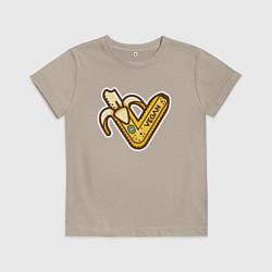 Футболка хлопковая детская Banana Vegan, цвет: миндальный