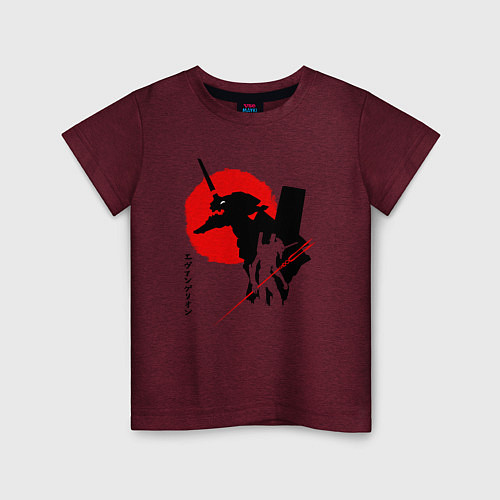 Детская футболка ЕВА-02 RED SUN / Меланж-бордовый – фото 1