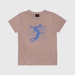 Футболка хлопковая детская Girl Volleyball, цвет: пыльно-розовый