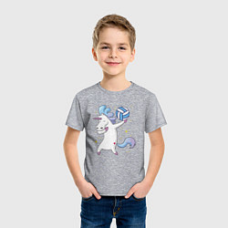 Футболка хлопковая детская Unicorn Volleyball, цвет: меланж — фото 2