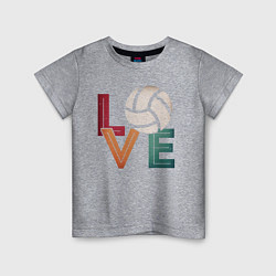 Футболка хлопковая детская Любовь - Волейбол, цвет: меланж