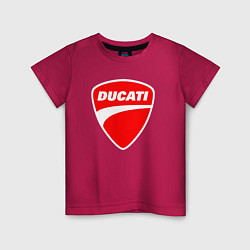 Футболка хлопковая детская DUCATI ДУКАТИ ЭМБЛЕМА, цвет: маджента