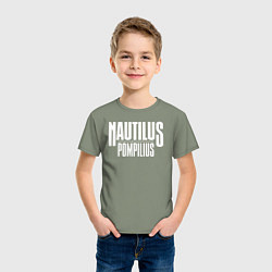 Футболка хлопковая детская Nautilus Pompilius логотип, цвет: авокадо — фото 2