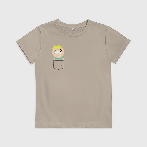 Детская футболка Баттерс в кармане / Миндальный – фото 1