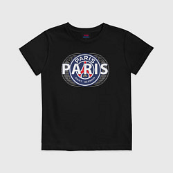 Футболка хлопковая детская PSG Core Wordmark Graphic New 202223, цвет: черный